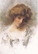 George gibbs Woman in Lace oil